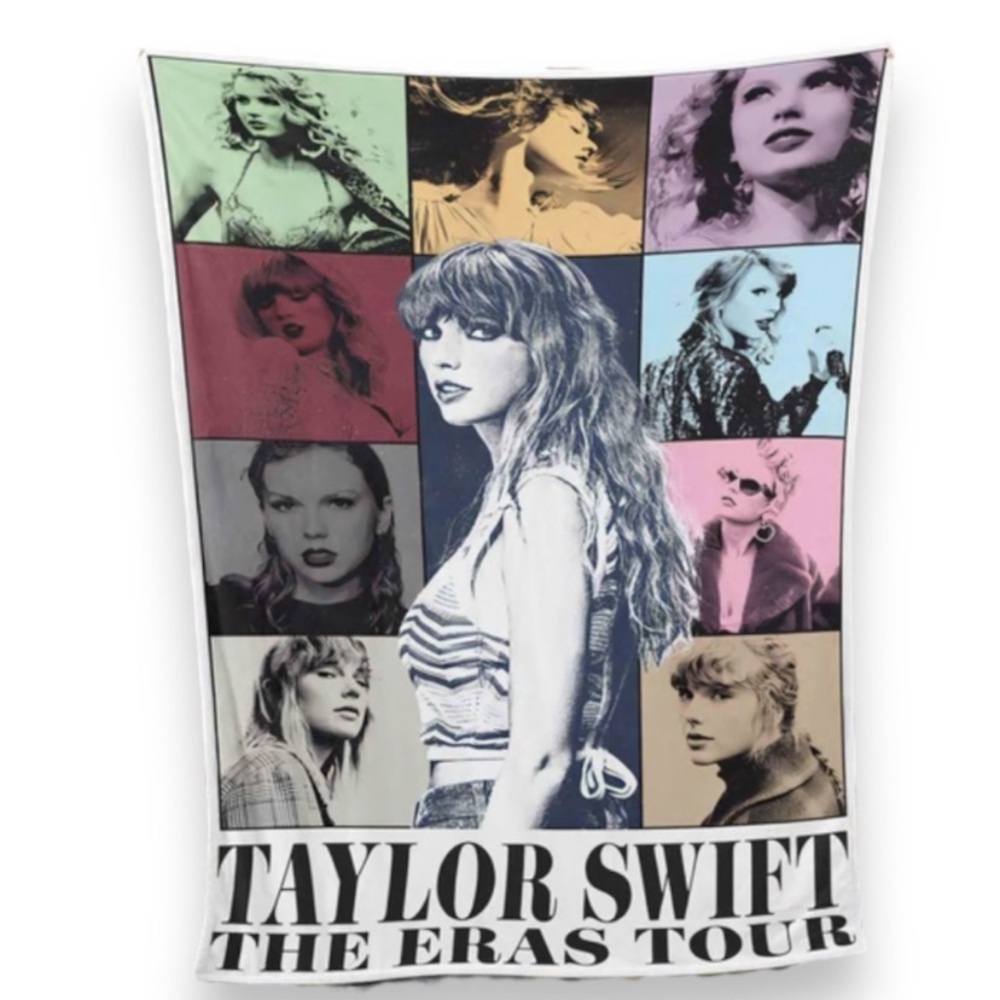 Taylor Swift Fleece Throw 4’ x 5’ NEW Swifties Music Fan Blanket The Eras Tour